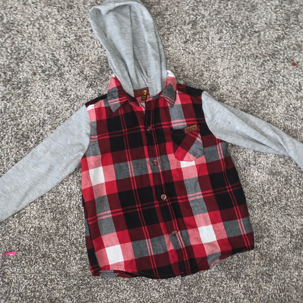 Se7en Plaid Hooded Shirt